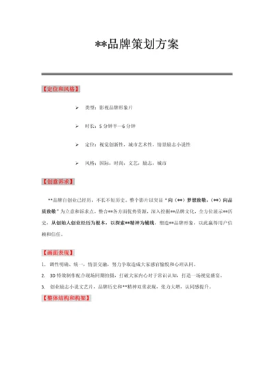 服装品牌专项策划专业方案故事片.docx