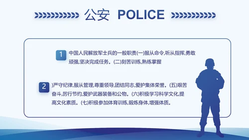 蓝色公安局工作汇报动态PPT模板