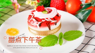 美食甜点下午茶烘培蛋糕动态PPT模板