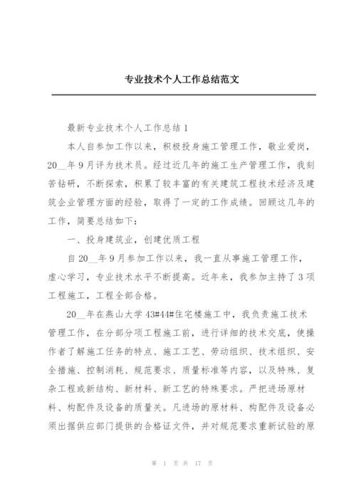 专业技术个人工作总结范文.docx