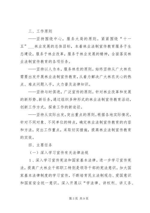 林业法制宣传教育第五个五年规划.docx