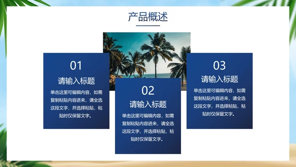 高级立体夏季产品介绍手册PPT模板