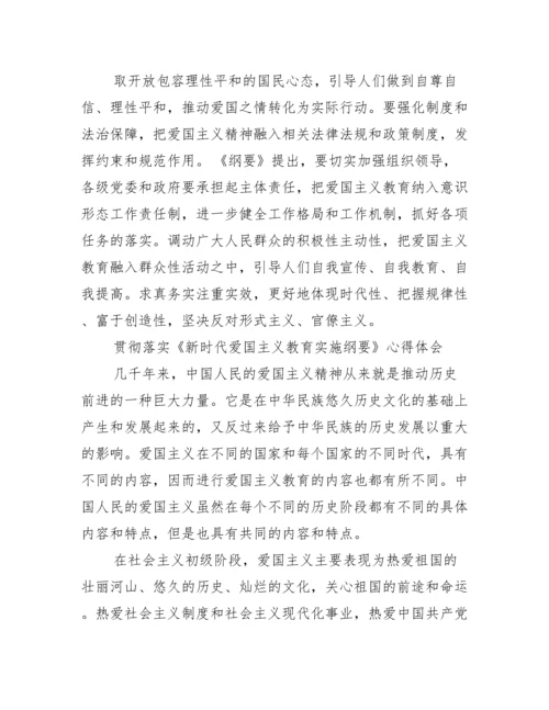 贯彻落实《新时代爱国主义教育实施纲要》心得体会.docx