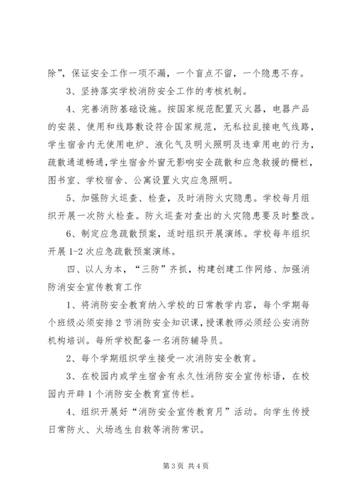 学校消防安全工作小结报告提纲.docx