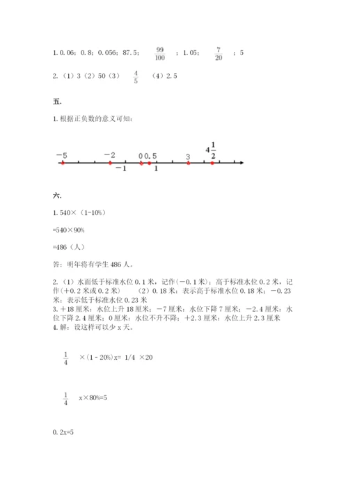 苏教版数学小升初模拟试卷及完整答案（网校专用）.docx