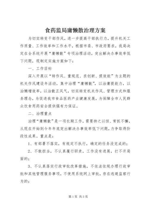 食药监局庸懒散治理方案.docx