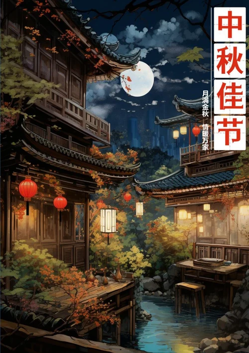 月满金秋中秋节海报
