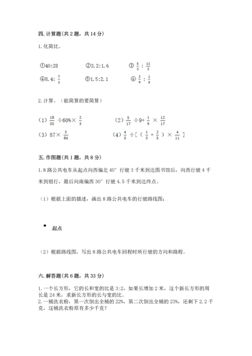 2022六年级上册数学《期末测试卷》含答案（研优卷）.docx