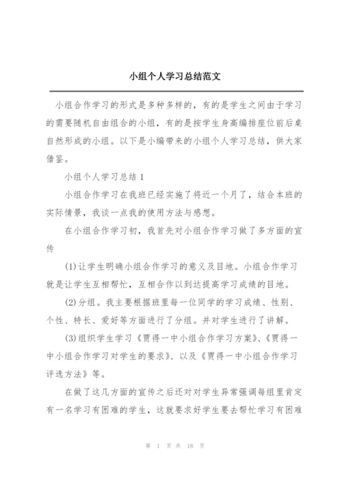 小组个人学习总结范文.docx