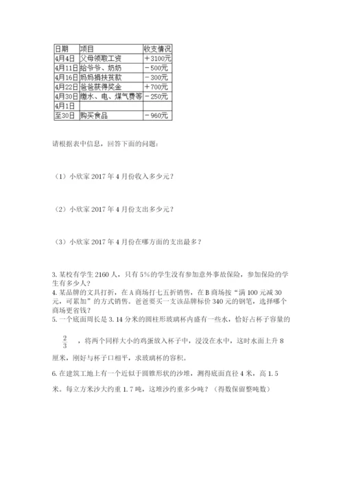 小学六年级升初中模拟试卷及完整答案【精品】.docx