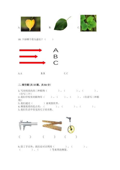 教科版一年级上册科学期末测试卷含答案（最新）.docx