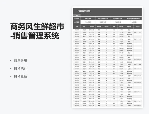 商务风生鲜超市-销售管理系统