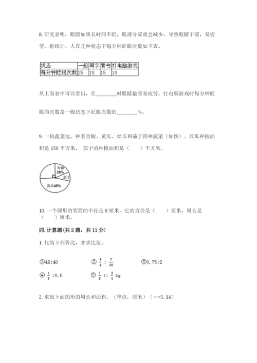 2022六年级上册数学期末测试卷附参考答案【典型题】.docx