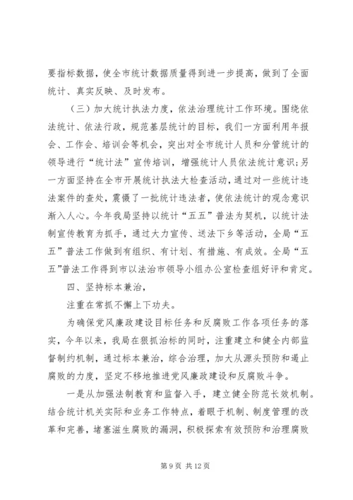 市统计局党风廉政建设工作自查报告 (2).docx