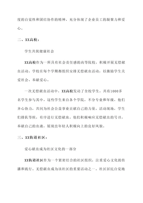 无偿献血突出集体事迹材料