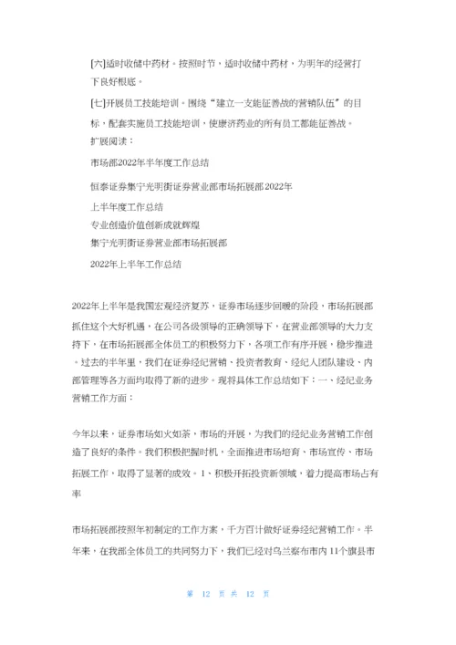 康济药业2022年半年度工作总结及计划.docx