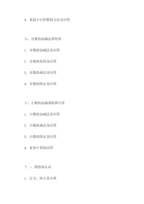 小升初数学质量知识点总结