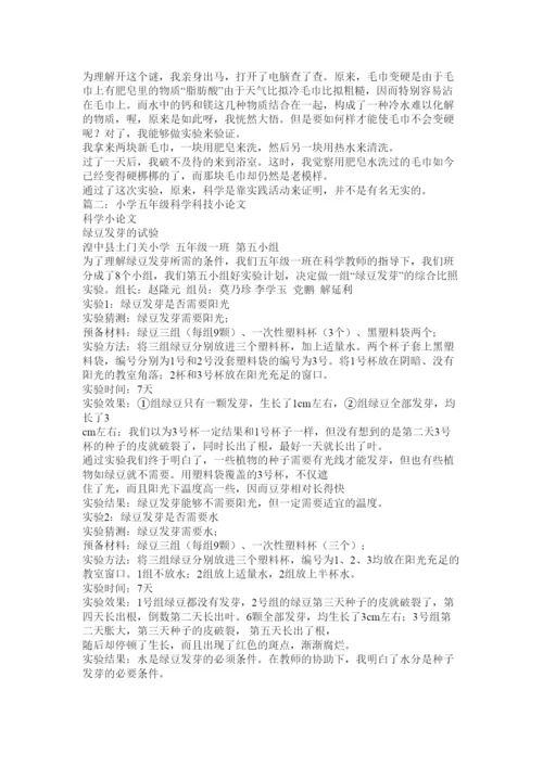 2022小学生科技小论文5篇.docx