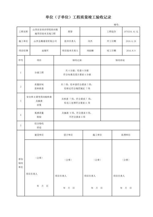 市政给排水管道工程检验批质量验收记录表1.docx