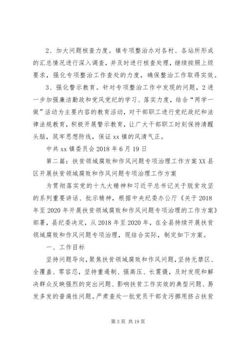 乡镇某年扶贫领域腐败和作风问题专项治理半年工作总结.docx