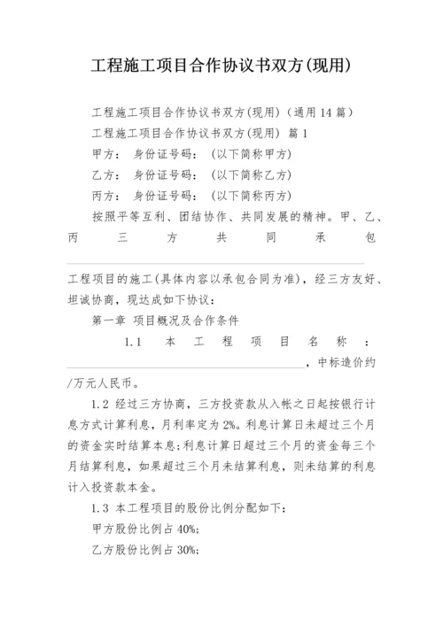 工程施工项目合作协议书双方(现用).docx