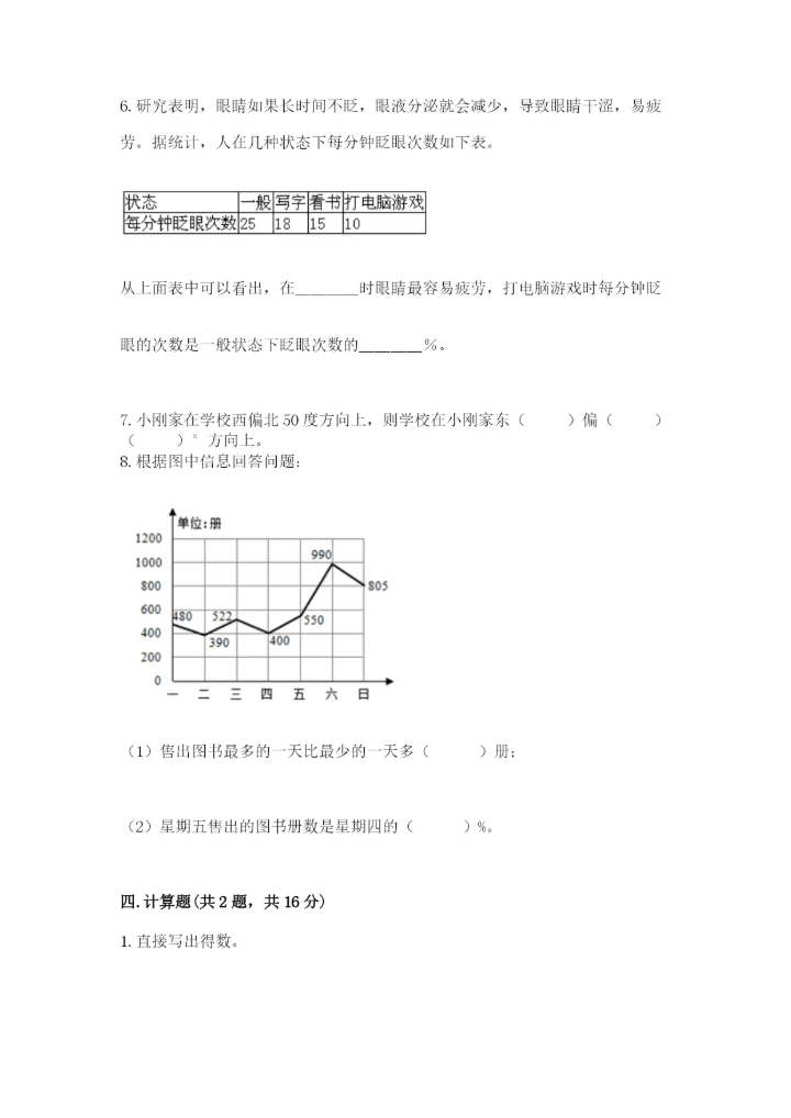人教版六年级上册数学期末测试卷精品（综合题）.docx