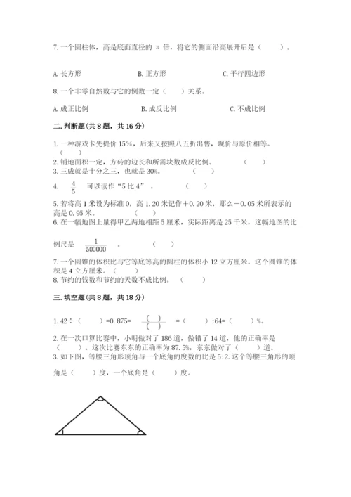 六年级下册数学期末测试卷（考点梳理）word版.docx