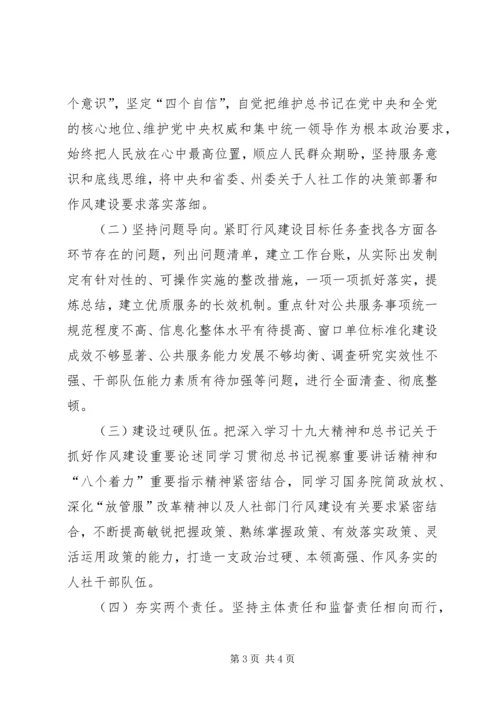 人社系统行风建设整改方案.docx