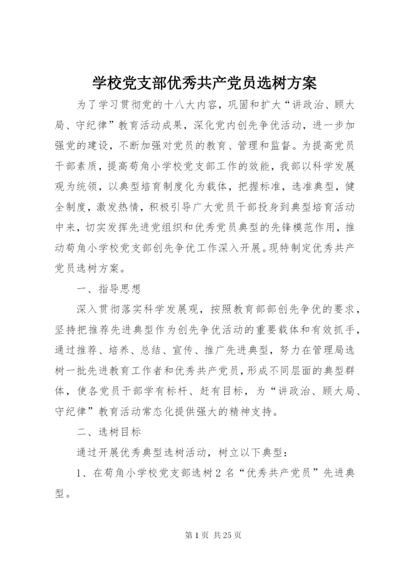 学校党支部优秀共产党员选树方案.docx