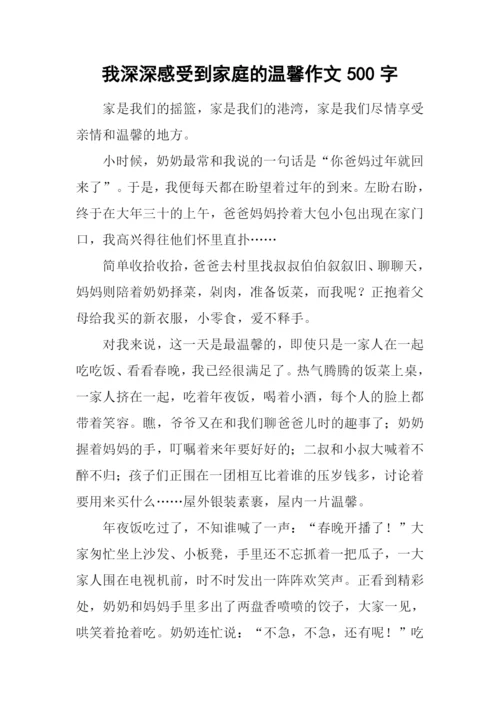 我深深感受到家庭的温馨作文500字.docx