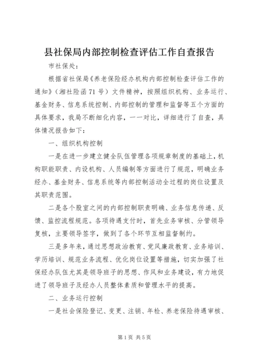 县社保局内部控制检查评估工作自查报告 (2).docx