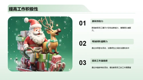绿色3d圣诞节活动策划PPT模板