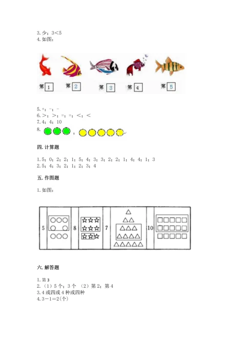 人教版一年级上册数学期中测试卷附答案解析.docx