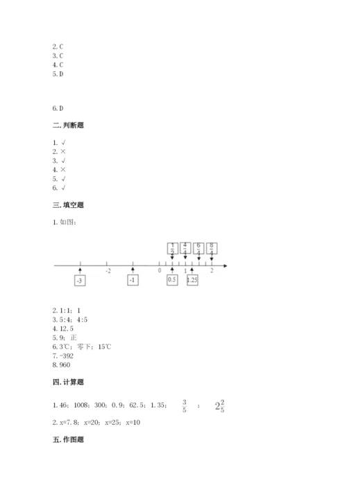 良庆区六年级下册数学期末测试卷审定版.docx