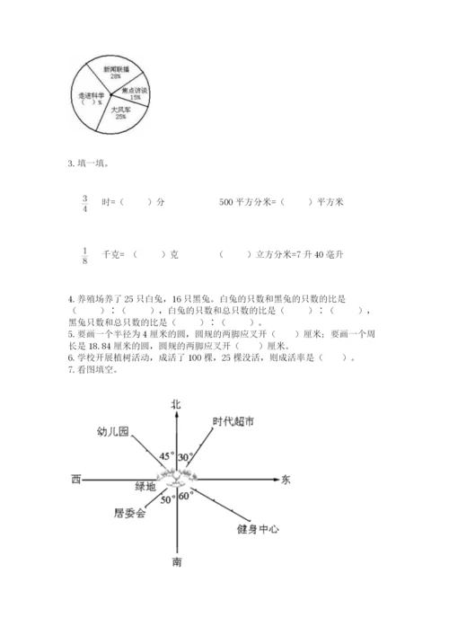2022年人教版六年级上册数学期末测试卷可打印.docx