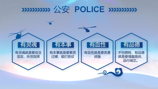 蓝色大气警察公安工作总结汇报PPT