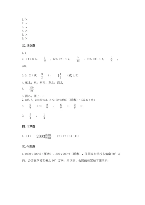 小学数学六年级上册期末测试卷附参考答案（典型题）.docx