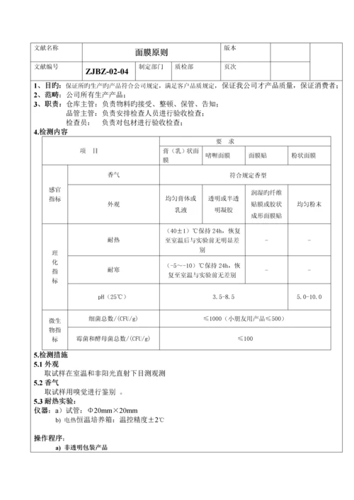 化妆品生产产品检测重点标准.docx