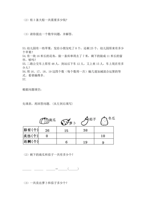 二年级上册数学应用题100道含答案【研优卷】.docx