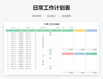 日常工作计划表