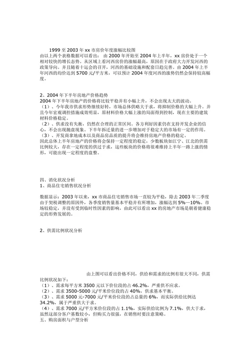 XX河西市场调研报告