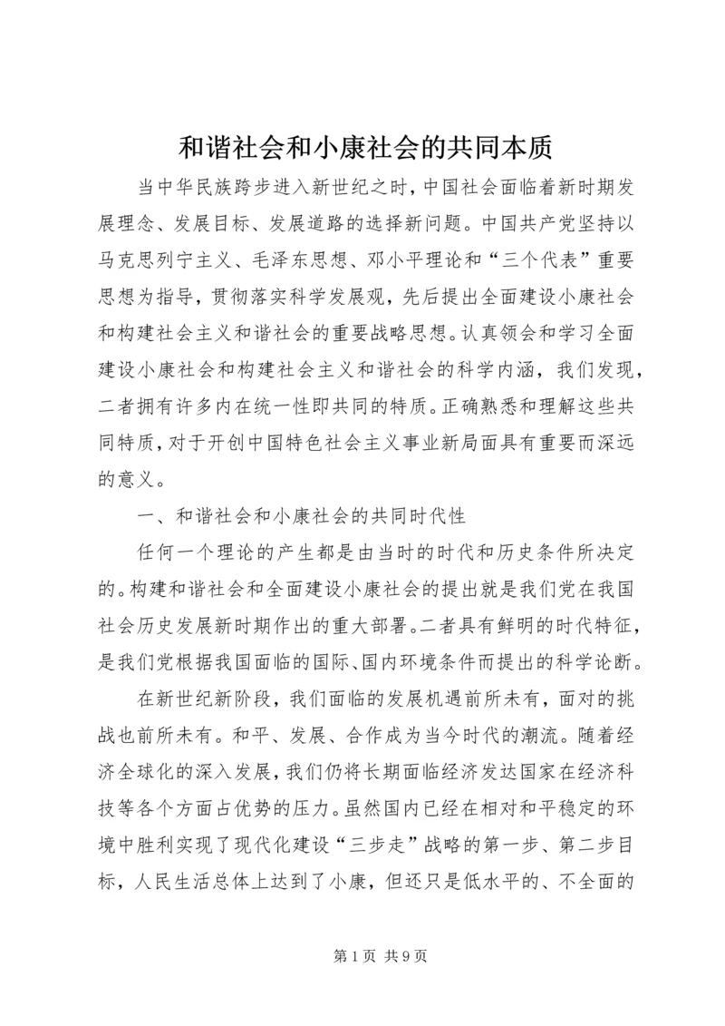 和谐社会和小康社会的共同本质.docx