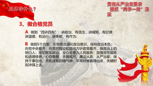 党政大气两学一做动态PPT