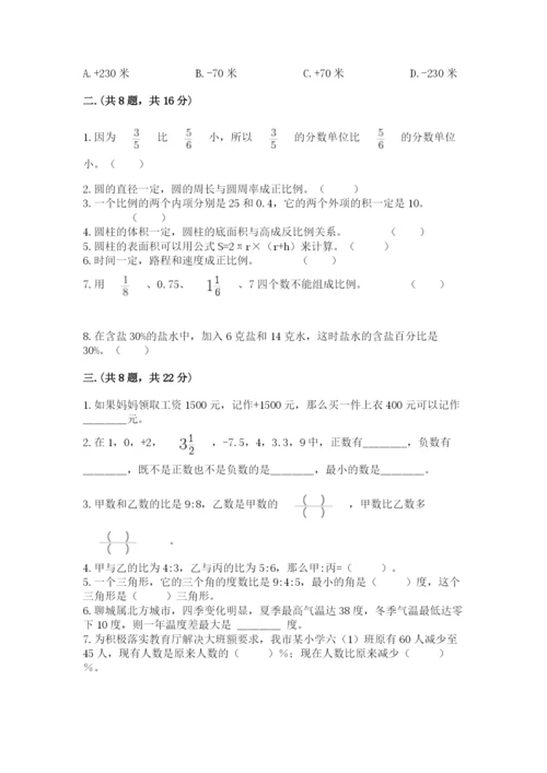 小学数学六年级下册竞赛试题精品（b卷）.docx