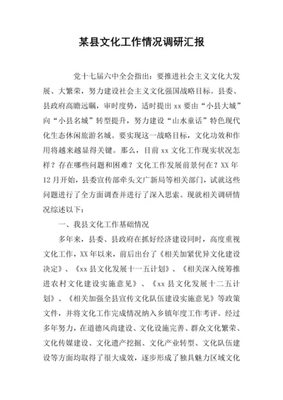 县文化工作情况调研分析报告.docx
