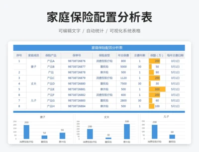 家庭保险配置分析表
