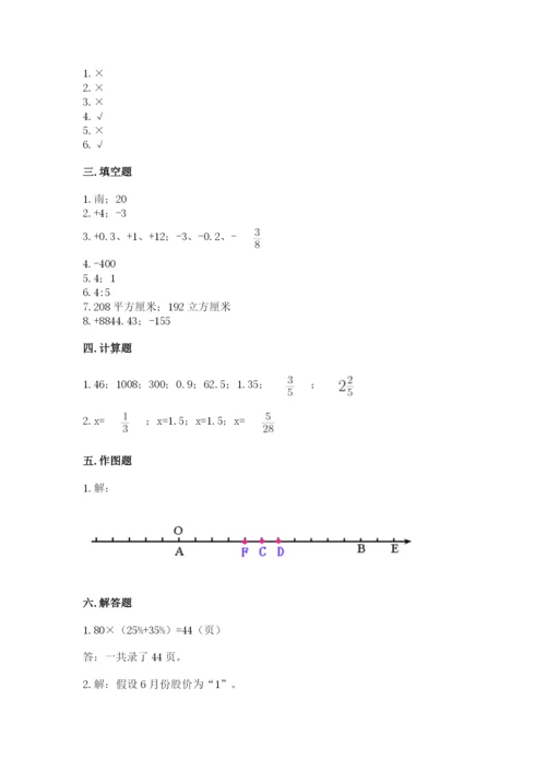 小学六年级下册数学期末卷及完整答案【必刷】.docx