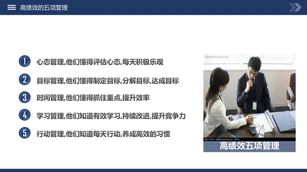 高绩效管理五项管理PPT模板