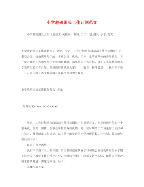 精编之小学教研组长工作计划范文.docx
