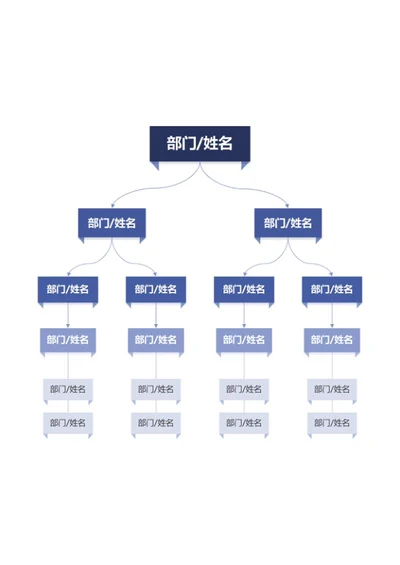 组织架构-蓝色商务几何竖版word模板